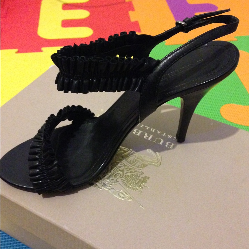 Black Burberry Kitten Heels